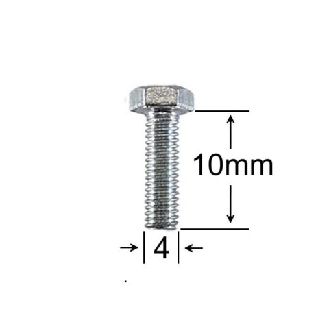 Surub Filet Metric M4x10mm Cap Hexagonal DIN 933 Gr.8.8 Zincat - 500buc/cutie