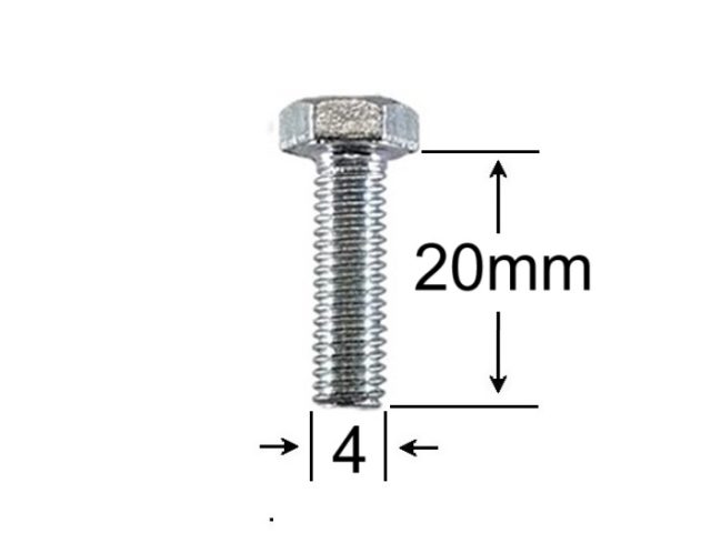 Surub Filet Metric M4x20mm Cap Hexagonal DIN 933 Gr.8.8 Zincat - 500buc/cutie