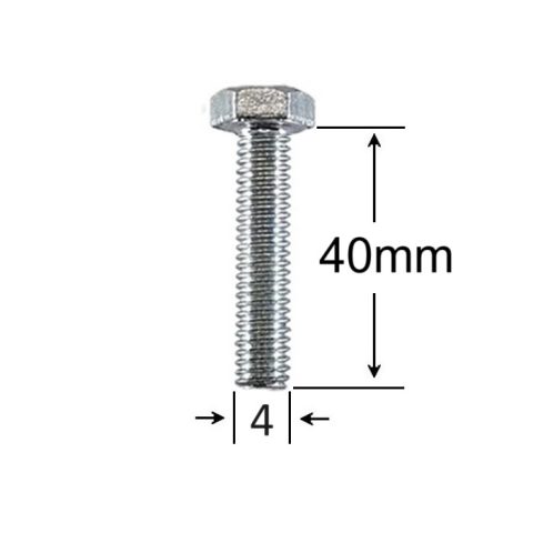 Surub Filet Metric M4x40mm Cap Hexagonal DIN 933 Gr.8.8 Zincat - 100buc/cutie