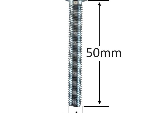 Surub Filet Metric M4x50mm Cap Hexagonal DIN 933 Gr.8.8 Zincat - 100buc/cutie