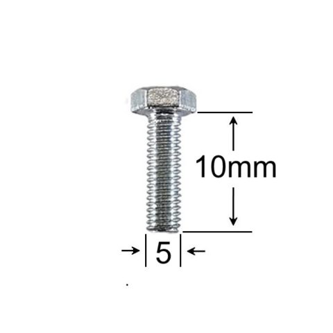 Surub Filet Metric M5x10mm Cap Hexagonal DIN 933 Gr.8.8 Zincat - 250buc/cutie