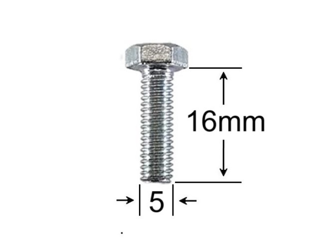 Surub Filet Metric M5x16mm Cap Hexagonal DIN 933 Gr.8.8 Zincat - 250buc/cutie