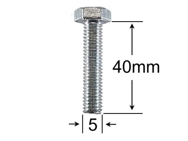 Surub Filet Metric M5x40mm Cap Hexagonal DIN 933 Gr.8.8 Zincat - 100buc/cutie