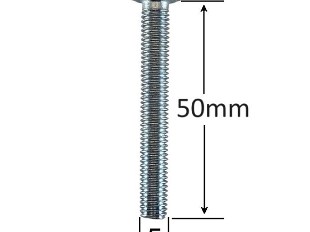 Surub Filet Metric M5x50mm Cap Hexagonal DIN 933 Gr.8.8 Zincat - 100buc/cutie