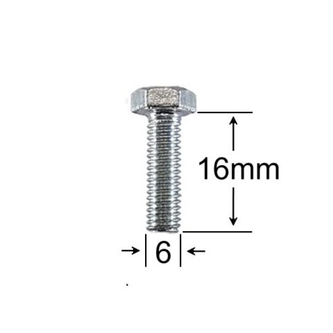 Surub Filet Metric M6x16mm Cap Hexagonal DIN 933 Gr.8.8 Zincat - 250buc/cutie