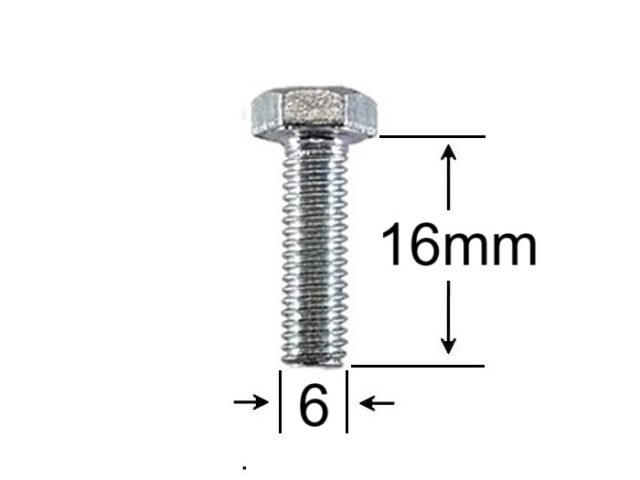 Surub Filet Metric M6x16mm Cap Hexagonal DIN 933 Gr.8.8 Zincat - 250buc/cutie