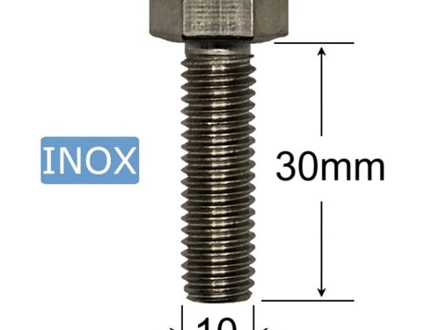 Surub Inox M10x30mm Cap Hexagonal DIN 933 A2 - 25buc/cutie