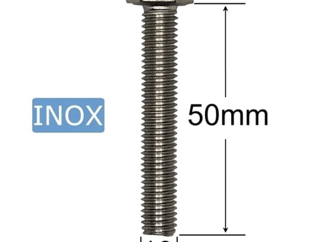 Surub Inox M10x50mm Cap Hexagonal DIN 933 A2 - 25buc/cutie