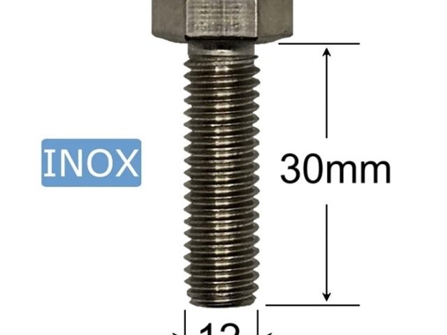 Surub Inox M12x30mm Cap Hexagonal DIN 933 A2 - 25buc/cutie