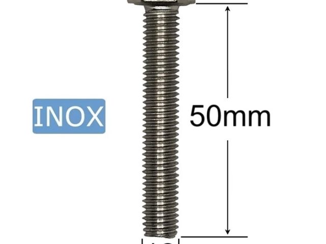 Surub Inox M12x50mm Cap Hexagonal DIN 933 A2 - 20buc/cutie