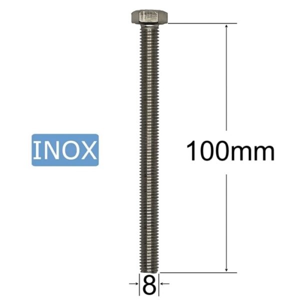 Surub Inox M8x100 Cap Hexagonal a