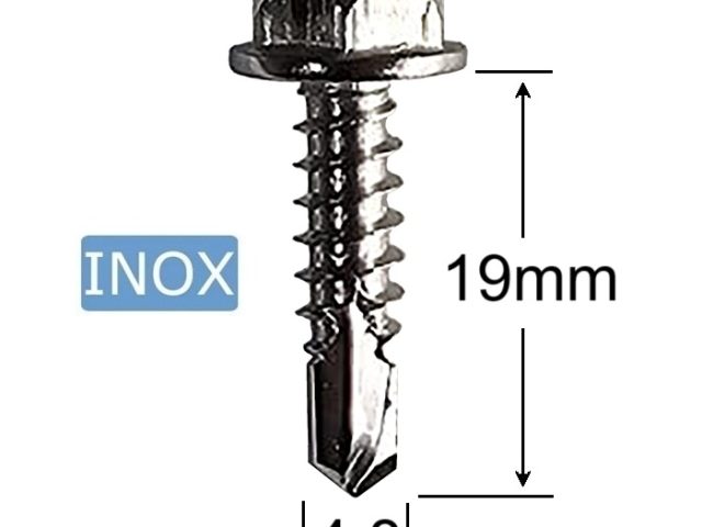 Surub Autoforant Inox 4.8x19mm Cap Hexagonal DIN 7504K A2 - 200buc/cutie