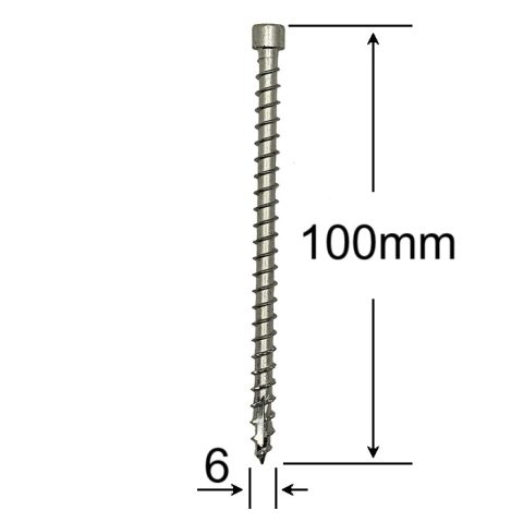 Surub Lemn Cap Cilindric 6x100mm Torx TX30 - 100buc/cutie