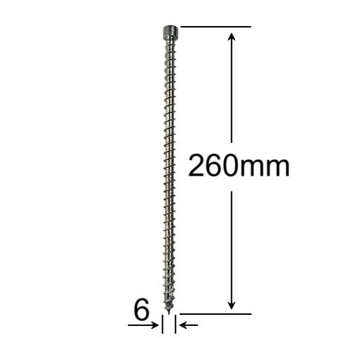 Surub Lemn Cap Cilindric 6x260mm Torx TX30 - 100buc/cutie