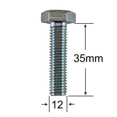 Surub Filet Metric M12x35mm Cap Hexagonal DIN 933 Gr.8.8 Zincat - 50buc/cutie