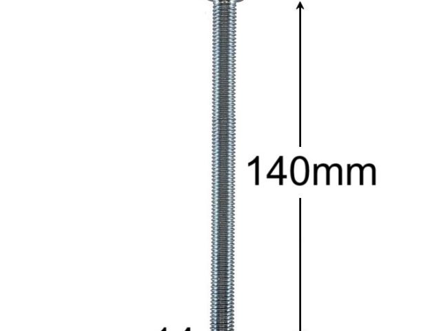 Surub Filet Metric M14x140mm Cap Hexagonal DIN 933 Gr.8.8 Zincat - 10buc/cutie