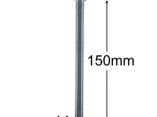 Surub Filet Metric M14x150mm Cap Hexagonal DIN 933 Gr.8.8 Zincat - 10buc/cutie