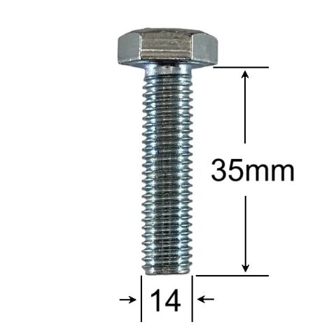 Surub Filet Metric M14x35mm Cap Hexagonal DIN 933 Gr.8.8 Zincat - 25buc/cutie