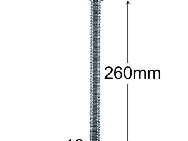 Surub Filet Metric M16x260mm Cap Hexagonal DIN 933 Gr.8.8 Zincat - 10buc/cutie