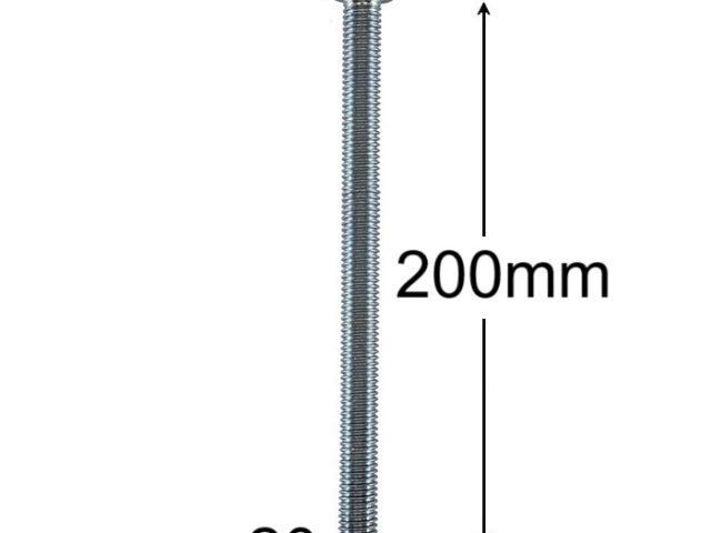Surub Filet Metric M20x200mm Cap Hexagonal DIN 933 Gr.8.8 Zincat - 10buc/cutie