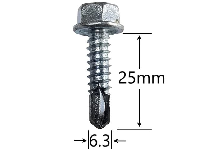 Surub Autoforant Cap Hexagonal 6.3x25mm Zincat DIN 7504K - 100buc/cutie