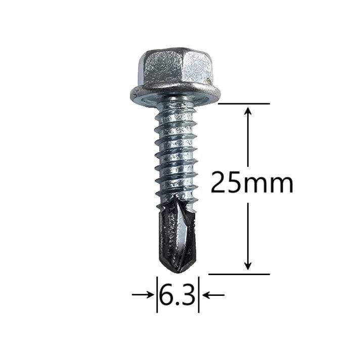 Surub Autoforant Cap Hexagonal 6.3x25mm Zincat DIN 7504K - 100buc/cutie