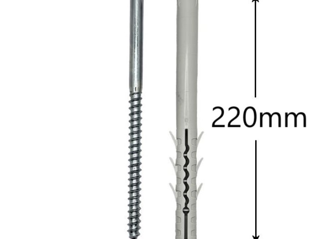 Diblu 12x220mm Cu Surub DIN 571 - 50 buc/cutie