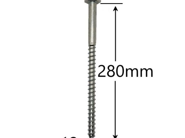 Holsurub Lemn Cap Hexagonal 12x280mm DIN 571 - 25buc/cutie