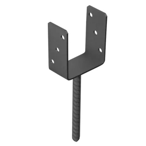 Suport Stalp Lemn 101mm Tip U Negru PS100UN
