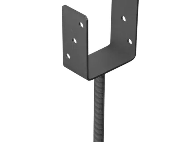 Suport Stalp Lemn 101mm Tip U Negru PS100UN