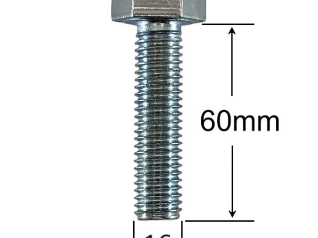 Surub Filet Metric M16x60mm Cap Hexagonal DIN 933 Gr.8.8 Zincat - 25buc/cutie