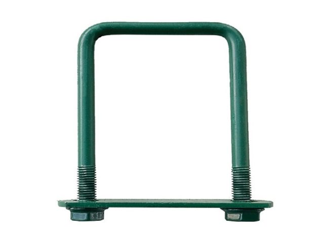 Brida 40x40mm Verde Pentru Fixare Panouri Gard Pe Stalpi Rectangulari - 25buc/cutie