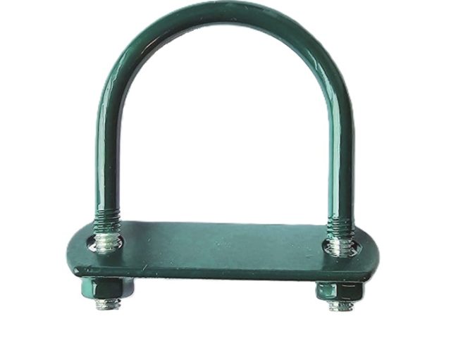 Brida 48mm Verde Pentru Fixare Panouri Gard Pe Stalpi Rotunzi - 25buc/cutie