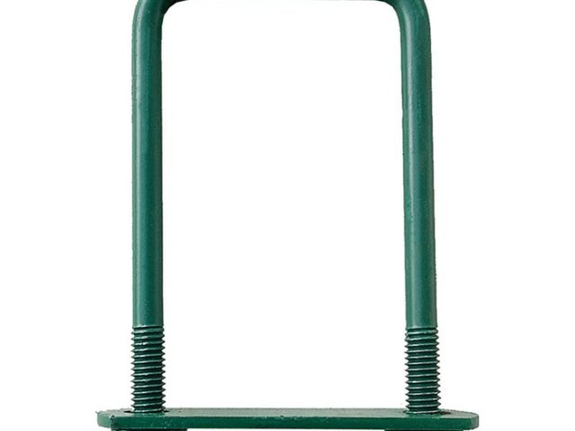 Brida 60x40mm Verde Pentru Fixare Panouri Gard Pe Stalpi Rectangulari - 25buc/cutie