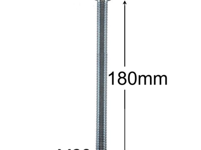 Surub Filet Metric M20x180mm Cap Hexagonal DIN 933 Gr.8.8 Zincat - 10buc/cutie