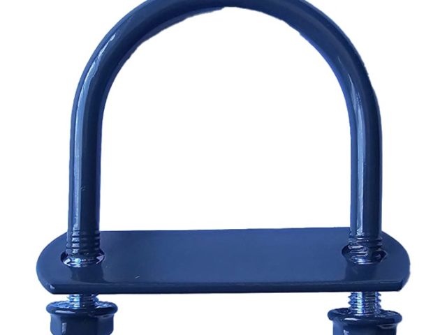 Brida 60mm Gri Antracit RAL7016 Pentru Fixare Panouri Gard Pe Stalpi Rotunzi - 10buc/cutie