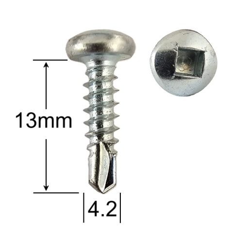 Surub Autoforant 4.2x13mm Cap Bombat DIN 7504N Cu Antrenare Patrat R2 – 1000buc/cutie