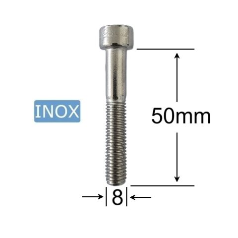 Surub Inox M8x50mm Cap Cilindric Imbus DIN 912 - 50buc/cutie