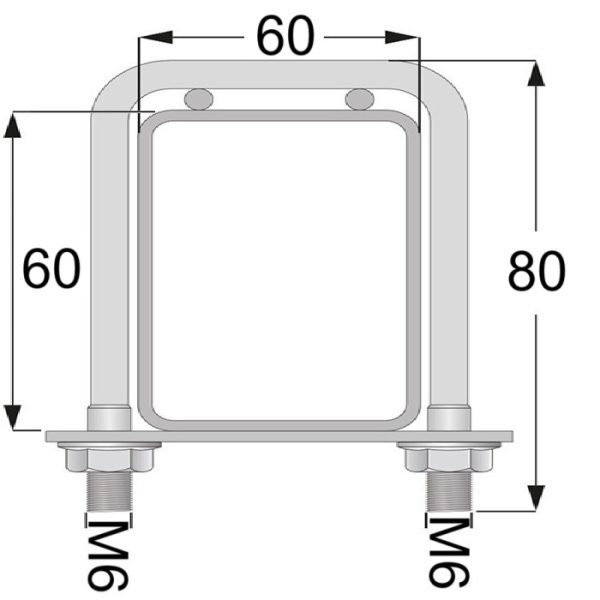 Bride 60x60mm Gri Antracit RAL7016 Pentru Fixare Panouri Gard Pe Stalpi Rectangulari b