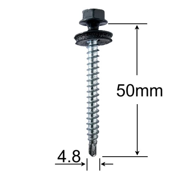 Surub Autoforant Cap Hexagonal 4.8x50mm Gri Antracit RAL 7016 a