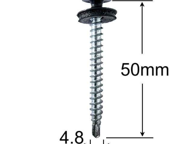 Surub Autoforant Cap Hexagonal 4.8x50mm Gri Antracit RAL 7016 - 100 buc/cutie