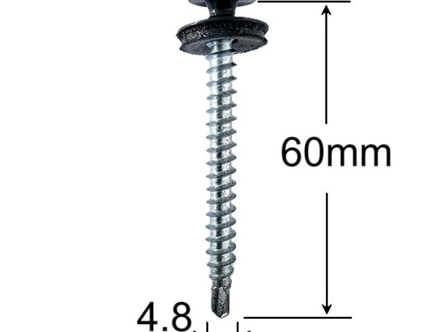 Surub Autoforant Cap Hexagonal 4.8x60mm Gri Antracit RAL 7016 - 100 buc/cutie