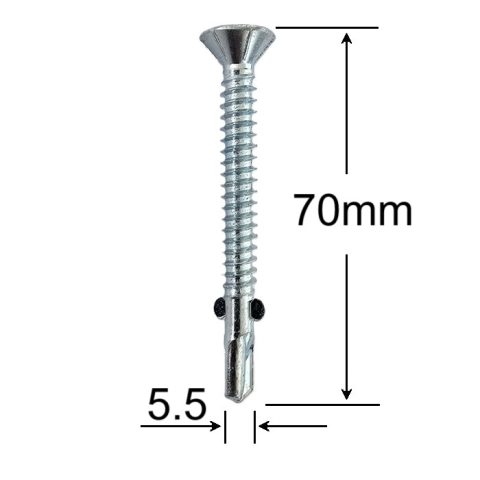 Surub Autoforant Cu Aripi 5.5x70mm - 200buc/cutie