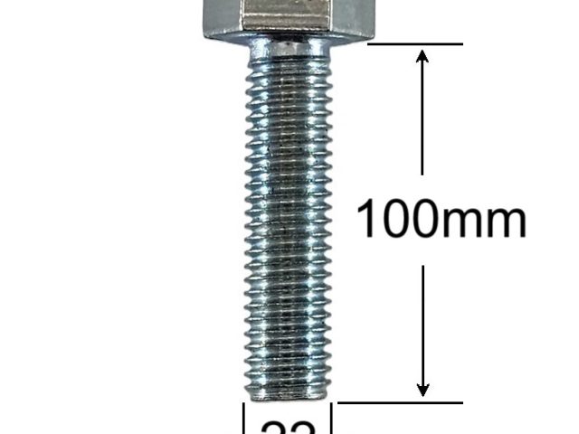 Surub Filet Metric M22x100mm Cap Hexagonal DIN 933 Gr.8.8 Zincat - 10buc/cutie