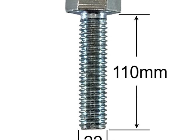 Surub Filet Metric M22x110mm Cap Hexagonal DIN 933 Gr.8.8 Zincat - 10buc/cutie