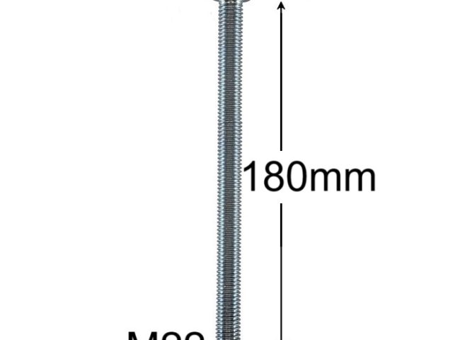 Surub Filet Metric M22x180mm Cap Hexagonal DIN 933 Gr.8.8 Zincat - 10buc/cutie