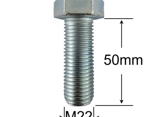 Surub Filet Metric M22x50mm Cap Hexagonal DIN 933 Gr.8.8 Zincat - 10buc/cutie