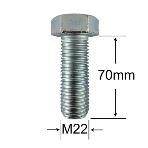 Surub Filet Metric M22x70mm Cap Hexagonal DIN 933 Gr.8.8 Zincat - 10buc/cutie