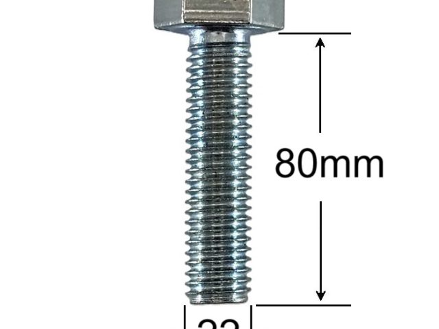 Surub Filet Metric M22x80mm Cap Hexagonal DIN 933 Gr.8.8 Zincat - 10buc/cutie