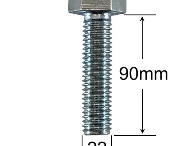 Surub Filet Metric M22x90mm Cap Hexagonal DIN 933 Gr.8.8 Zincat - 10buc/cutie